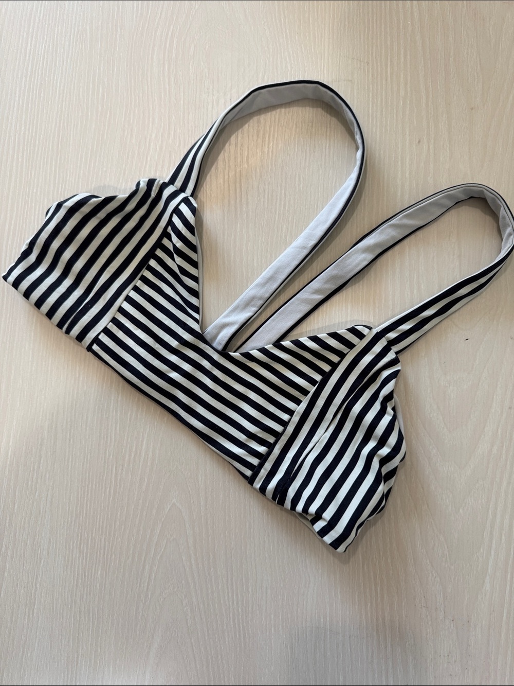 Boys + Arrows Black & White Striped Bikini Top